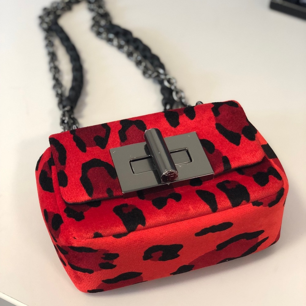 Tom Ford Natalia Leopard Soft Velvet Shoulder Bag